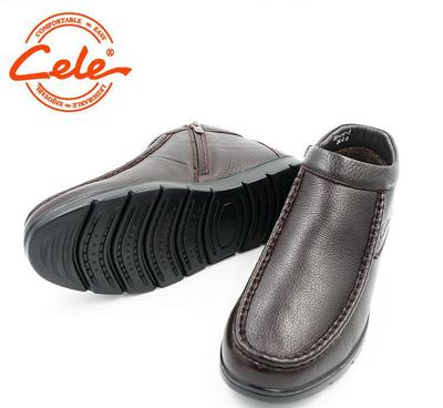 【2016秋冬季 新款保障牛皮棉皮鞋 廠家直銷(xiāo)純色圓頭保暖】?jī)r(jià)格_廠家_圖片